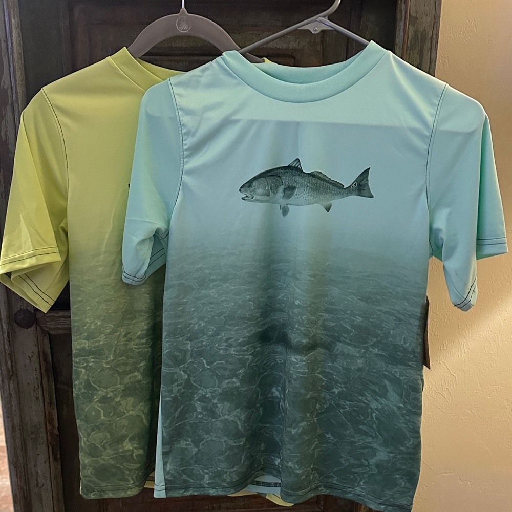 Magellan Outdoors Kids Shirts - Yellow and Aqua size xl 18/20